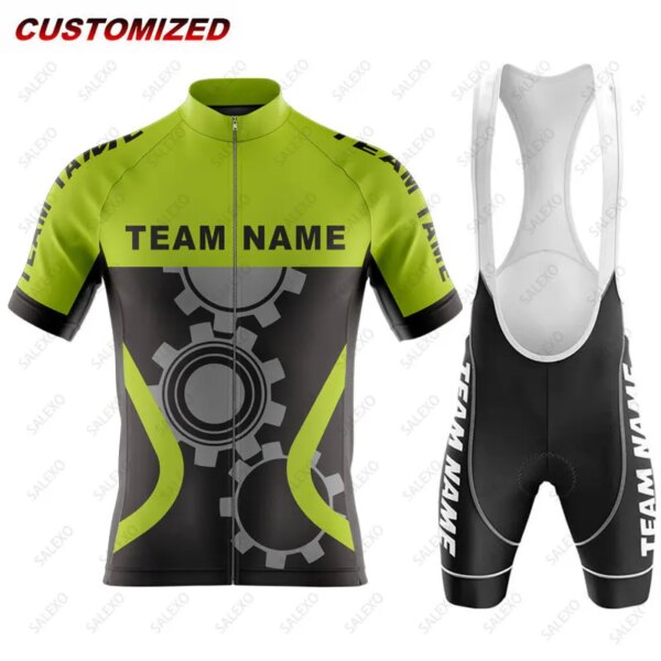 Ropa de ciclismo con nombre personalizado para hombre, ropa de manga corta para bicicleta de montaña, traje para deportes al aire libre, pantalones cortos con pechera para ciclismo de triatlón