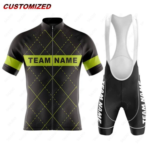 Ropa de Ciclismo con nombre personalizado para hombre, conjunto de Jersey de Ciclismo de manga corta, uniforme para equipo de bicicleta de montaña, Kits de Ciclismo