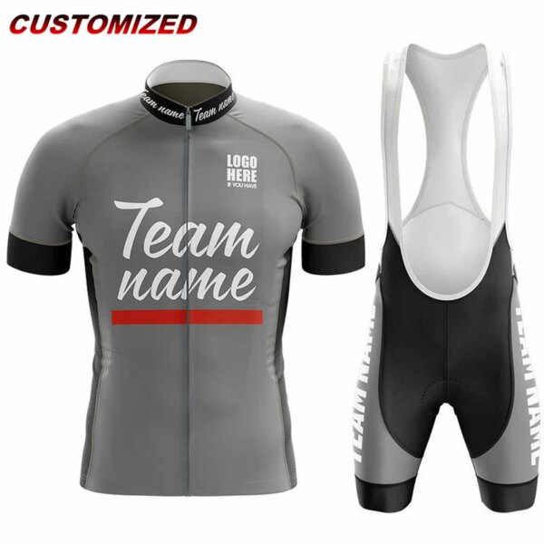 Kit de Ciclismo con nombre de equipo personalizado, conjunto de Jersey de Ciclismo de verano, Ropa de Ciclismo para hombre, Ropa de Ciclismo de carrera Anti-UV, uniforme para bicicleta al aire libre