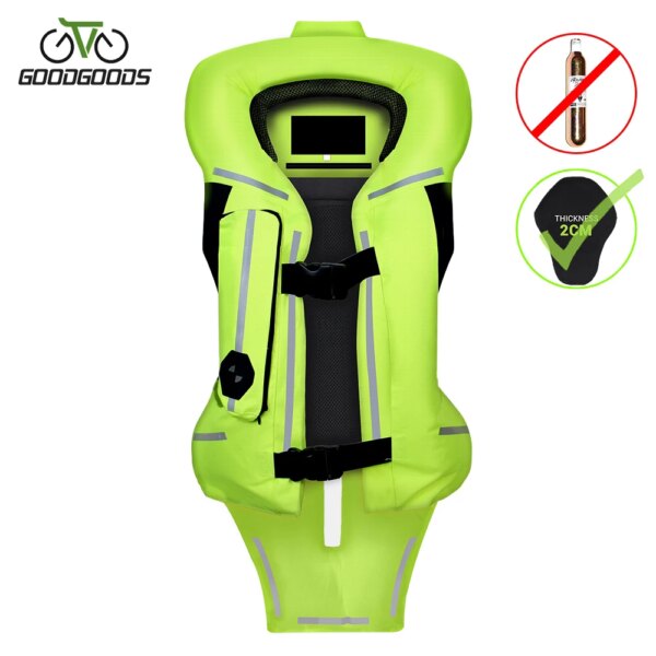 Chaleco con Airbag para ciclismo para hombre, chaqueta reflectante para motocicleta, bolsa de aire para Motocross, chaleco protector para Moto, S-3XL fluorescente negro