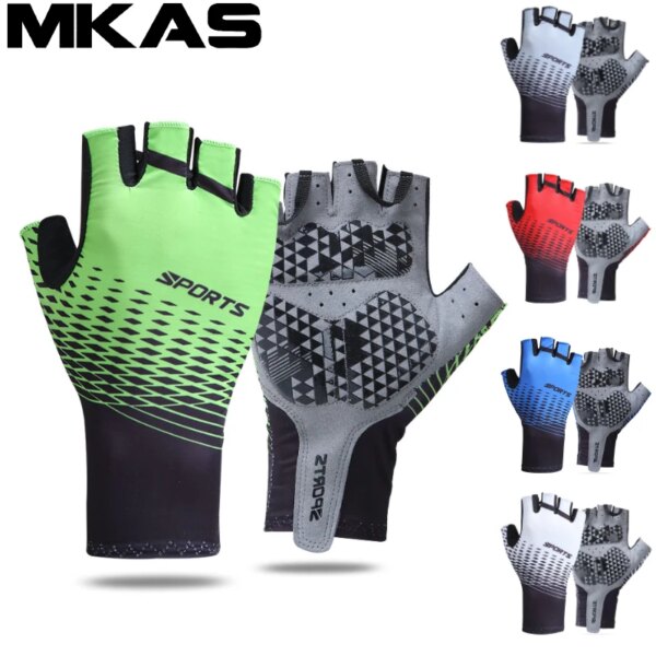 Guantes de ciclismo para hombre y mujer, manoplas de medio dedo para deportes al aire libre, almohadilla transpirable, para ciclismo de montaña y carretera