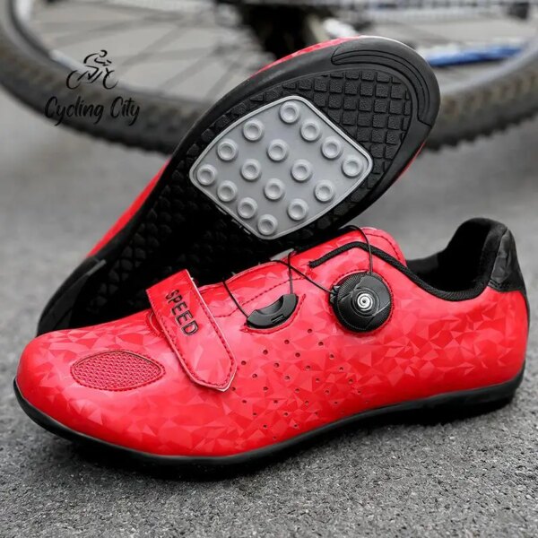 Zapatos de ciclismo para hombre y mujer, calzado de ciclismo de ciudad, con cierre de coche de carretera, para bicicleta de montaña, sin candado, con base dura, para verano