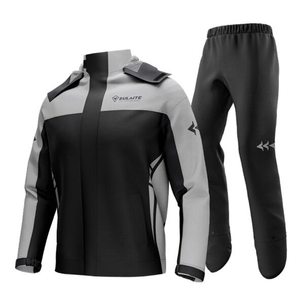 Conjunto de ropa de ciclismo impermeable para motocicleta, traje de lluvia para hombre y mujer, chaqueta y pantalones con bolsa de almacenamiento