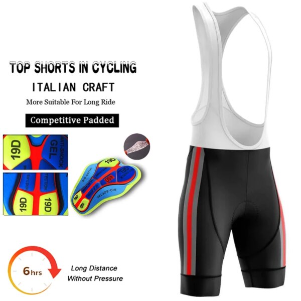 Equipo de ciclismo Lycra para hombre, ropa para hombre, pantalones cortos con pechera profesional, ropa para hombre, pantalones de Mtb, Maillot deportivo de Gel, Baberos para bicicleta de carretera de verano