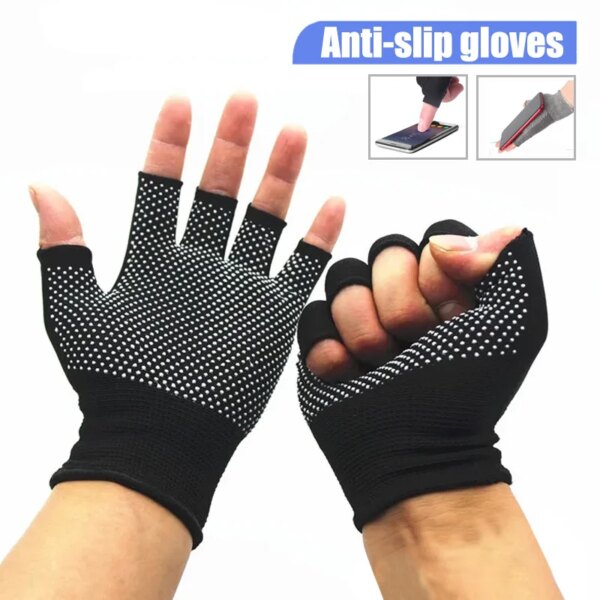 Guantes de ciclismo antideslizantes, guantes deportivos para bicicletas, guantes con pantalla táctil, guantes cortos transpirables de medio dedo, guantes de pesca deportivos antigolpes