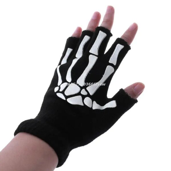 Guantes de ciclismo para niños, deportes al aire libre, bicicleta, medio dedo, esqueleto, protección suave