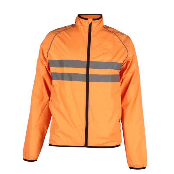 Chaqueta de ciclismo Múltiples bolsillos con cremallera Correa elástica fina y transpirable Chaqueta de ciclismo Abrigo Poliéster Naranja para motociclismo