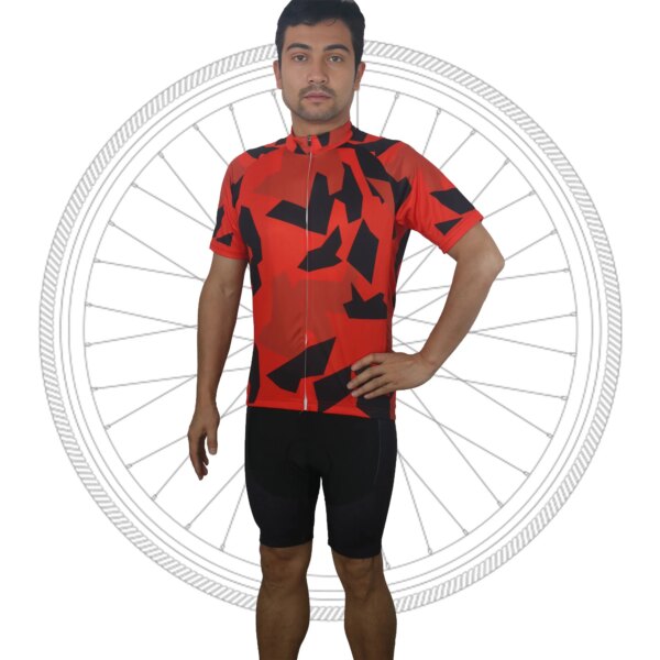 Jersey de ciclismo Camo para hombre, equipo profesional de manga corta, chaqueta roja para bicicleta de carretera, camisa para correr y escalar, ropa para bicicleta, Top con bolsillo para descenso