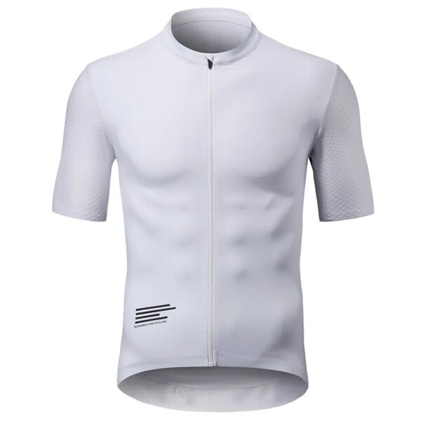 Jersey de ciclismo para hombre, ropa de bicicleta para hombre, Maillot MTB, ropa blanca con bolsillos negros, camisa para bicicleta de montaña, carreras de Enduro, verano