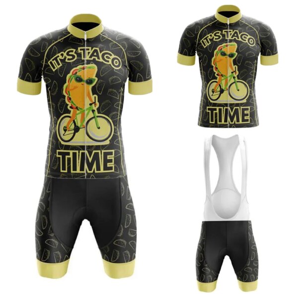 Conjunto de Jersey de Ciclismo para Hombre, Maillot de Taco Time, traje de Ciclismo para Hombre, ropa de Ciclismo, Bicicleta MTB, Conjunto de ropa