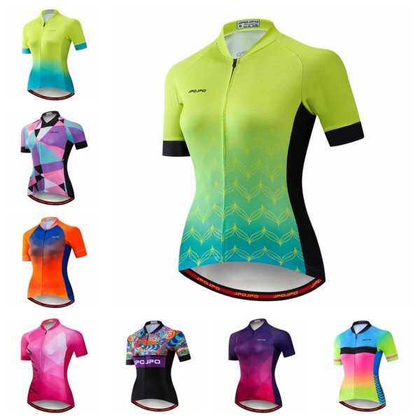 Jersey de ciclismo para mujer, Top para bicicleta de montaña, Maillot de carreras de verano, camiseta para bicicleta de montaña, ropa de montar para mujer, manga corta, Rojo