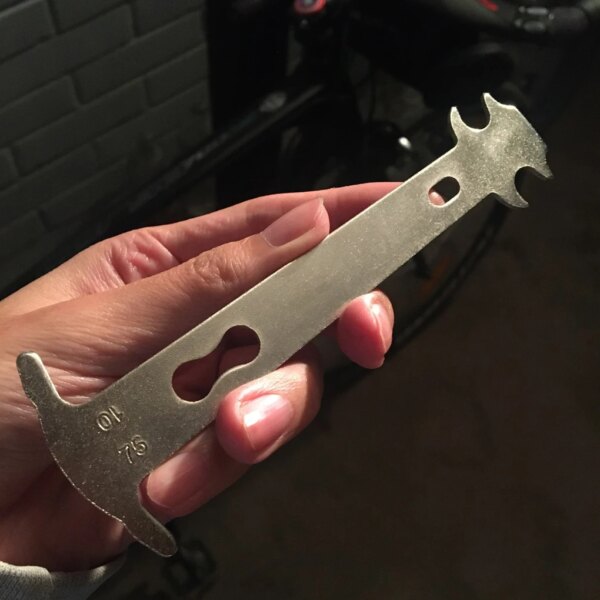 Bicicletas portátiles para ciclismo, indicador de desgaste de cadena de bicicleta, comprobador, regla de medición, herramientas de reparación de repuesto estiradas