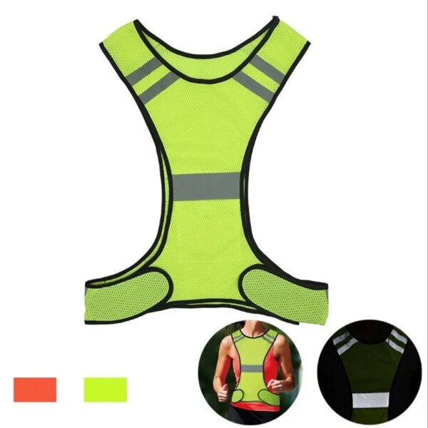 Chaleco reflectante de ciclismo, chaqueta segura de alta visibilidad para montar de noche, correr, trotar, ciclismo, motocicleta, chaleco deportivo al aire libre