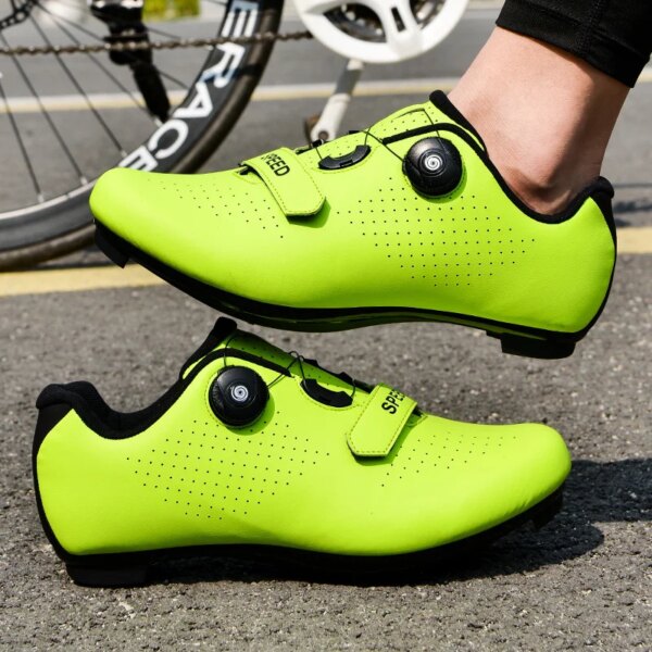 Zapatos de ciclismo para hombre, zapatillas de deporte planas de velocidad para bicicleta de tierra, calzado de carreras para mujer, zapatos de ciclismo de carretera