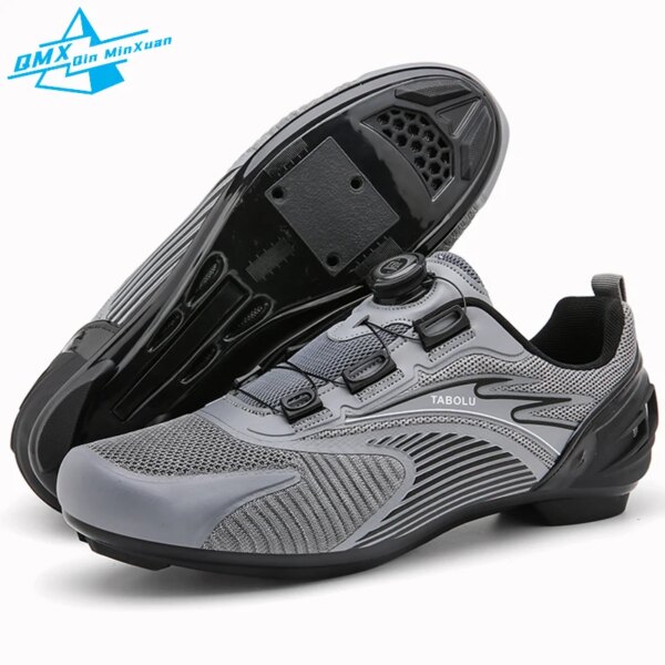Zapatos de ciclismo para hombre, zapatillas unisex transpirables con tacos autoblocantes, antideslizantes, para bicicleta de montaña