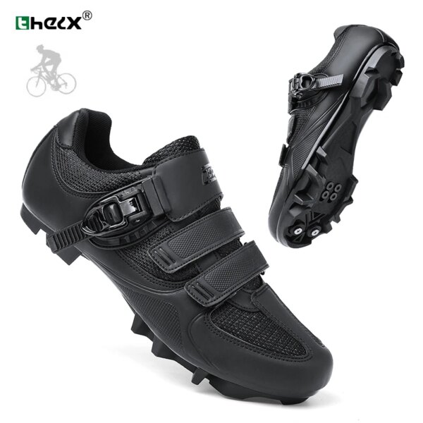 Zapatillas de ciclismo para hombre y mujer, calzado transpirable para bicicleta de montaña, zapatillas de carreras de velocidad para exteriores, tacos SPD