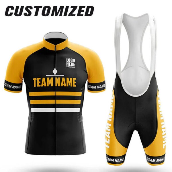 Conjunto de Jersey de ciclismo personalizado para equipo de ciclismo, ropa de ciclismo de manga corta transpirable para hombre, Jersey de bicicleta Anti-UV de verano