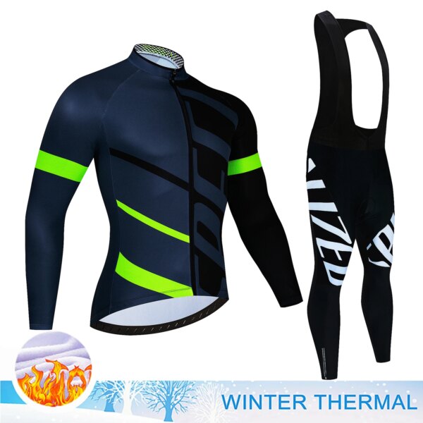 Uniforme de ciclismo Mtb ropa masculina Jersey hombres bicicleta de carretera invierno polar babero hombre traje de triatlón pantalones de hombre conjunto de gel traje térmico