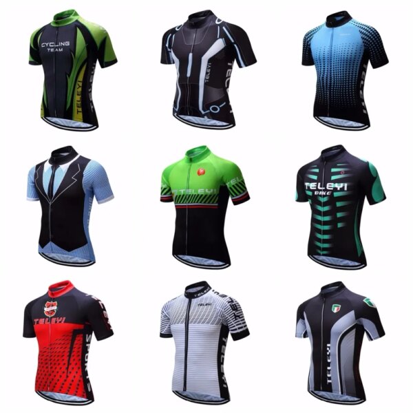 Camiseta de Ciclismo para hombre, camisetas profesionales MTB, Maillot de equipo de manga corta, camiseta de Ciclismo, ropa de carreras, uniforme, verde, rojo