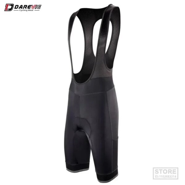 DAREVIE-pantalones cortos con pechera para ciclismo para hombre, con 4 bolsillos, almohadilla fina 3D, banda para pierna de 5 CM, carrera de equipo profesional, alta calidad, 6 horas de paseo