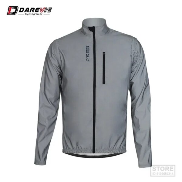 DAREVIE Chaqueta de Ciclismo Mangas extraíbles Reflectantes Completas Chaleco de Ciclismo para Hombres sin Mangas