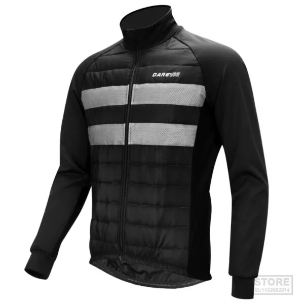 DAREVIE Chaqueta Ciclismo Themal Fleece Mujer Invierno -5℃~10℃ Hombre s Reflectante Mantiene Abrigado Transpirable