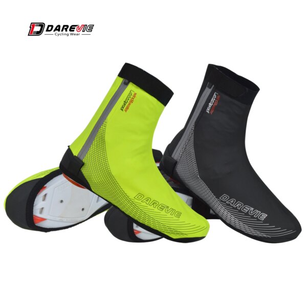 DAREVIE-cubiertas para zapatos de ciclismo, cubiertas impermeables de goma Pu para zapatos de ciclismo, a prueba de viento, con cierre para zapatos, zapatillas Pro Race Speed