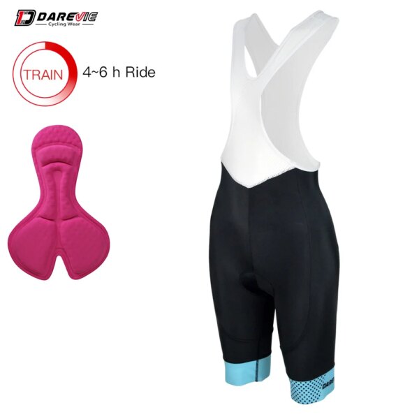 DAREVIE-pantalones cortos con pechera para ciclismo para mujer, conjunto de ciclismo transpirable para mujer, almohadilla de esponja de secado rápido, pantalones cortos de ciclismo para mujer