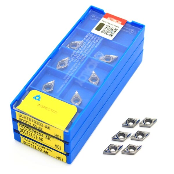 DCGT070202 DCGT070204 DCGT070208 AK H01 100% hoja de aleación de aluminio Original DCGT 0702 herramienta de torno de CNC insertos procesamiento de aluminio