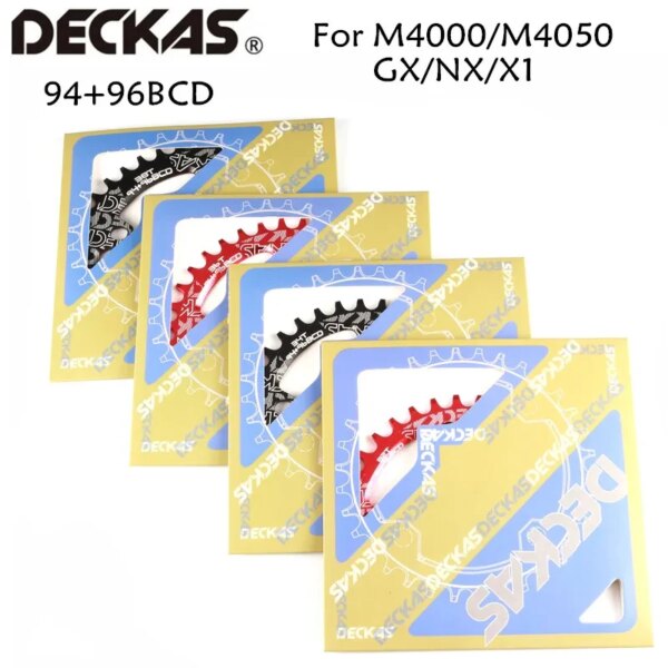 DECKAS 94 + 96 BCD rueda dentada de bicicleta 32T/34T/36T/38T/40T/42T/44T MTB corona de montaña redonda ovalada para manivela M4000 M4050 GX NX X1