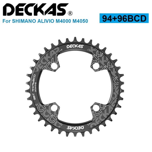 DECKAS 94 + 96 BCD rueda dentada de bicicleta 32T 34T 36T 38T MTB plato de bicicleta corona de montaña redonda ovalada para manivela M4000 M4050 GX NX X1