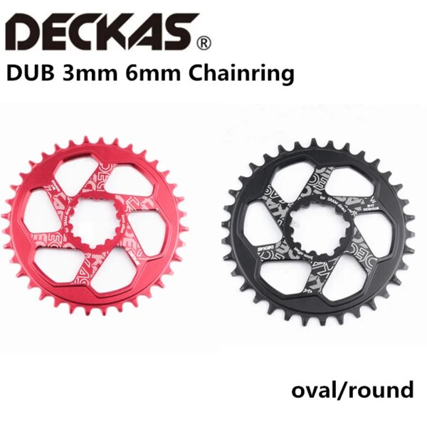 DECKAS DUB-platos y bielas para bicicleta, corona de aleación de aluminio de 3mm y 6mm, plato ovalado redondo compensado para Sram SX NX GX X01 XX1, platos y bielas de bicicleta de montaña