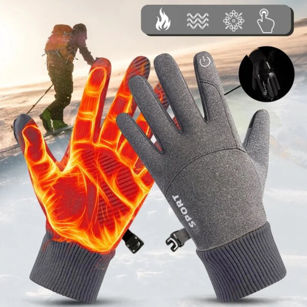 DIHOPE-guantes de invierno para hombre y mujer, resistentes al agua y al frío, para motocicleta, para deportes al aire libre, cálidos guantes térmicos de esquí de lana