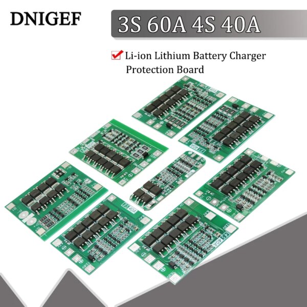 DNIGEF 3S 60A 4S 40A Li-ion cargador de batería de litio Placa de protección 18650 BMS 11,1 V 12,6 V/14,8 V 16,8 V mejora/equilibrio