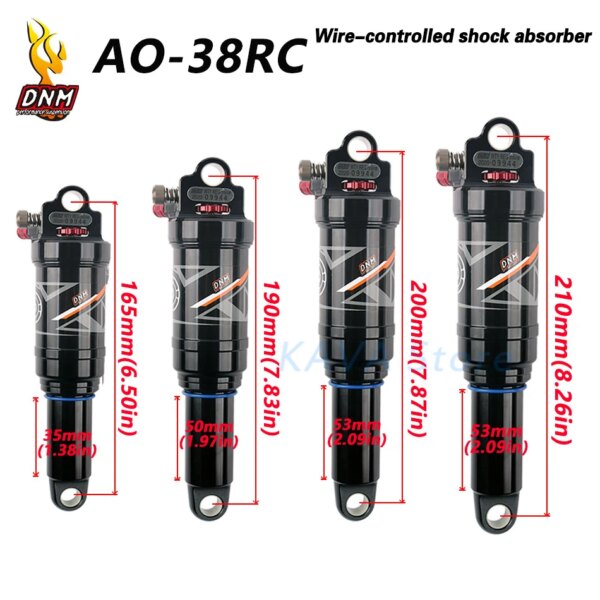 DNM AOY-36RC AO-38RC MTB amortiguador 165/190/200mm bicicleta de montaña Control de cable de choque de aire/Control manual pieza de choque trasero de aire