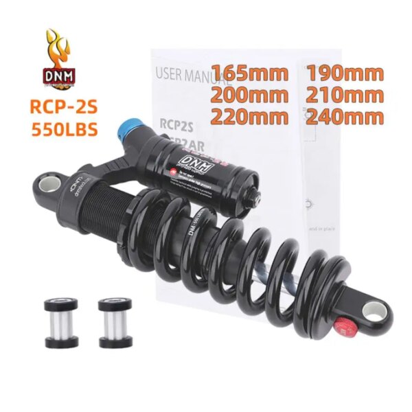 Amortiguador trasero DNM RCP2S, resorte de 550LBS, cola suave de 165mm/190mm/200/210/220/240mm para amortiguador de bicicleta AM/FR/DH MTB