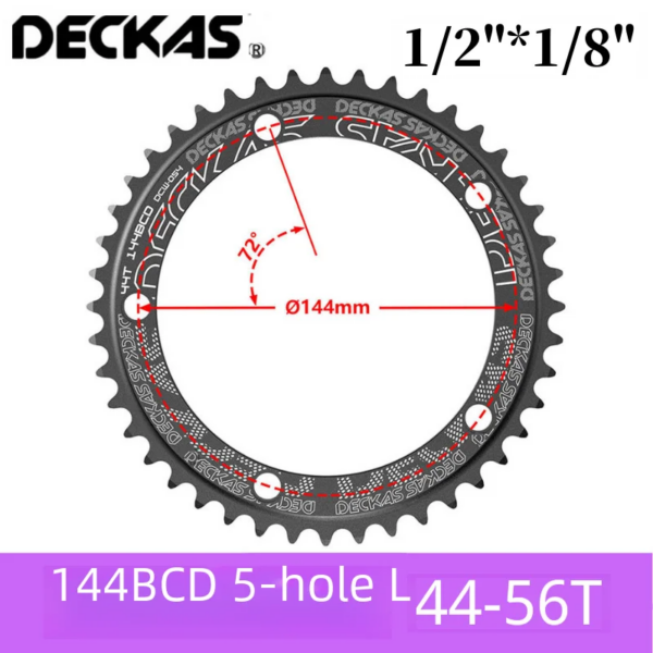 Deckas 144bcd piñón de engranaje de bicicleta de carretera disco redondo rueda dentada de bicicleta de marcha única 44t-58t diseño especial para 144bcd