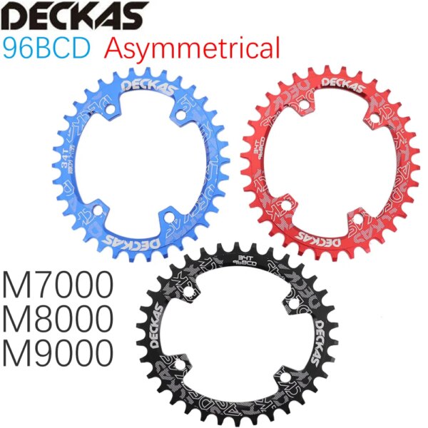 Plato Deckas 96 BCD Oval 32T 34T 36T 38 para Shimano M7000 M8000 M9000 bicicleta de ciclismo plato dentado 96bcd 96s