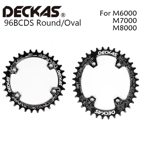 Deckas plato redondo/ovalado 96bcd MTB bicicleta de montaña bicicleta 32T 34T 36T 38T plato dentado 96bcds para M7000 M8000 M9000