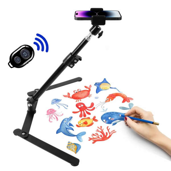 Trípode superior plegable de escritorio para brazo de soporte para teléfono inteligente, soporte para mesa de fotografía, Grabación de Vídeo y fotos en vivo