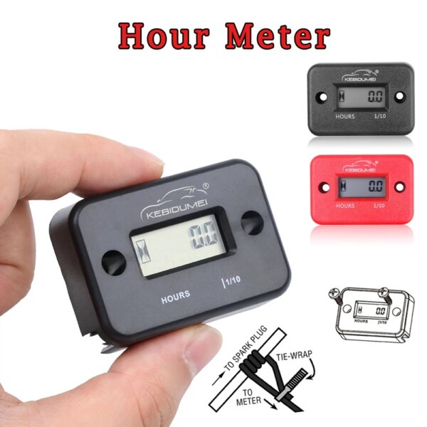 Medidor de horas Digital LCD, Motor, pantalla impermeable para bicicleta, motocicleta, ATV, moto de nieve, barco marino, esquí, Motor de Gas de tierra