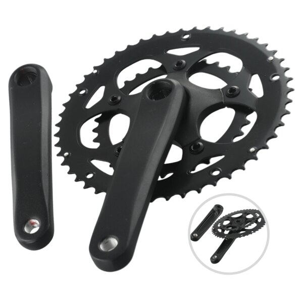 Juego de rueda dentada doble para bicicleta de carretera, juego de bielas de 34/50T, manivela de orificio cuadrado de 170mm, engranaje de dentición de velocidad Variable para bicicletas de carretera