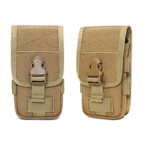 Bolsa de teléfono Molle táctica de doble capa, funda protectora de teléfono móvil de camuflaje militar, impermeable EDC, riñonera para caza al aire libre