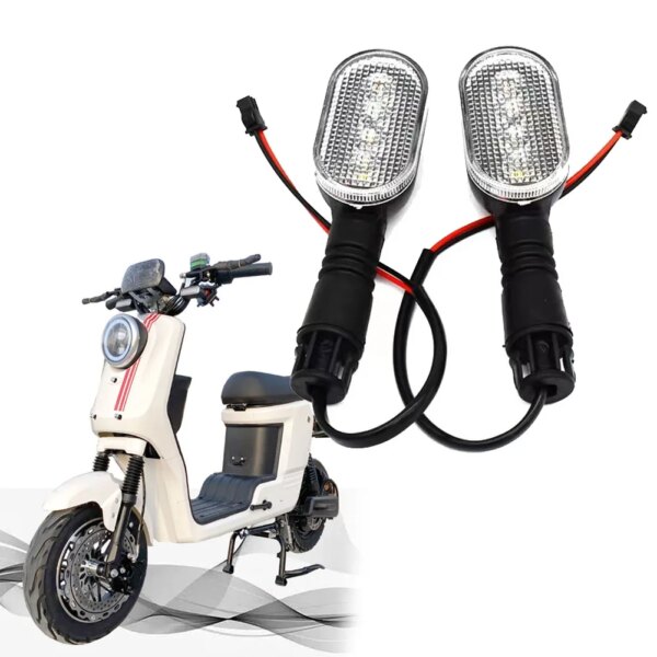 Luz LED para bicicleta eléctrica, luz indicadora de guía de dos colores, luz trasera de bicicleta eléctrica de 36V-72V, señal de giro, lámpara trasera