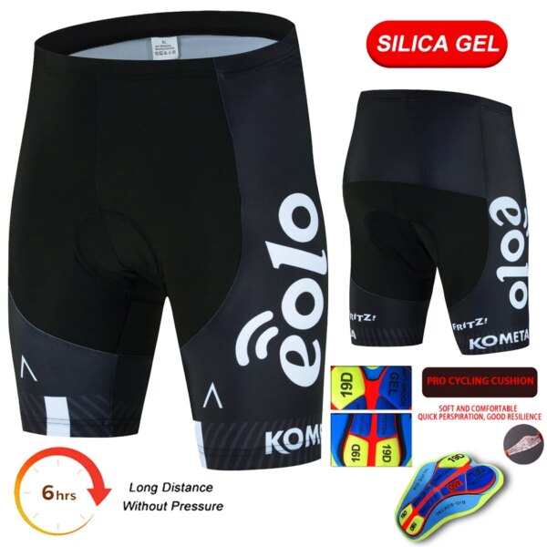 EOLO-pantalones cortos con pechera para ciclismo para hombre, mallas con pechera para bicicleta de montaña, transpirables, de secado rápido, acolchado de Gel 19D, 5 colores, 2024