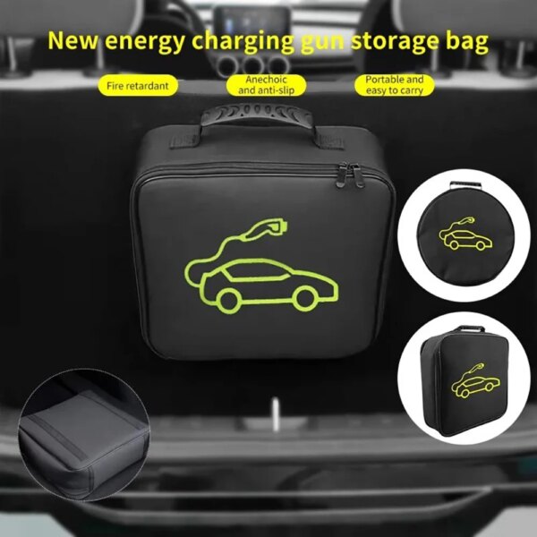 Bolsa de transporte para almacenamiento de cables de Carga de coche EV, enchufes para cargador de vehículos eléctricos, contenedor de equipo ignífugo impermeable