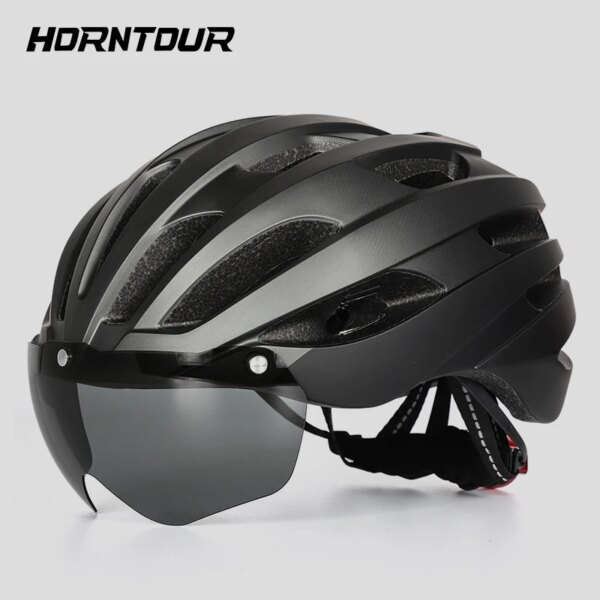 Eastinear casco de seguridad en ciclismo ultraligero casco de bicicleta de motocicleta al aire libre lente extraíble casco de bicicleta de montaña de carretera