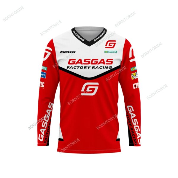 Camiseta Enduro GasGas Enduro, ropa de carreras de manga larga para bicicleta de montaña y descenso, camisetas DH MTB todoterreno para Motocross BMX, venta al por mayor