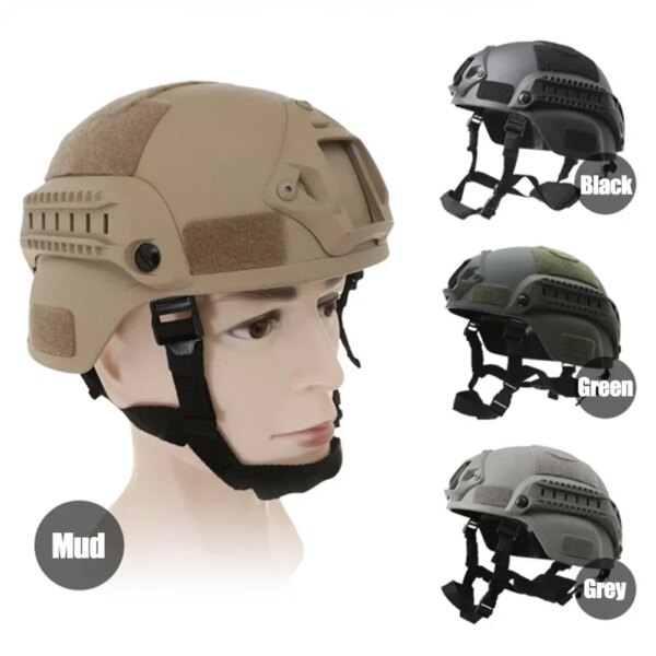 Casco rápido Airsoft MH, casco táctico de camuflaje para exteriores, Painball táctico CS SWAT, equipo de protección para montar