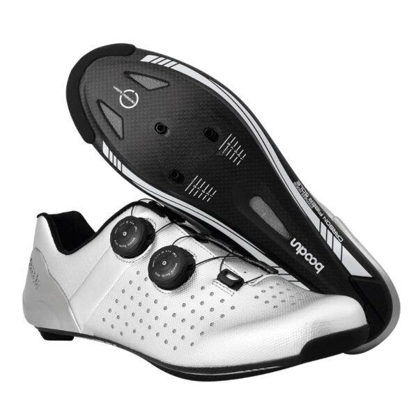 Zapatillas de ciclismo a la moda, suela de fibra de carbono, zapatos de ciclismo con tacos, zapatos de carreras transpirables para hombre, calzado para ciclismo de carretera MTB